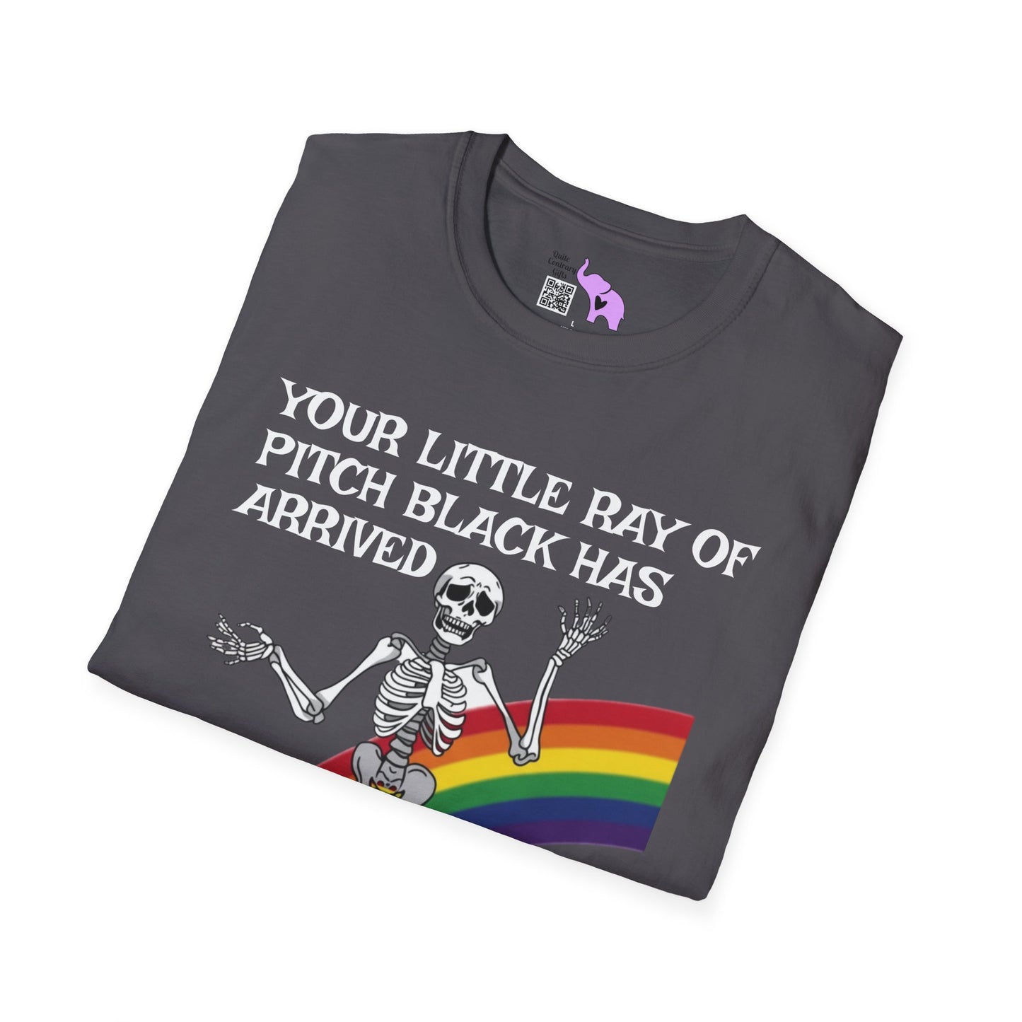 Your Little Ray of Pitch Black Has Arrived (Rainbow) Adult T-shirt