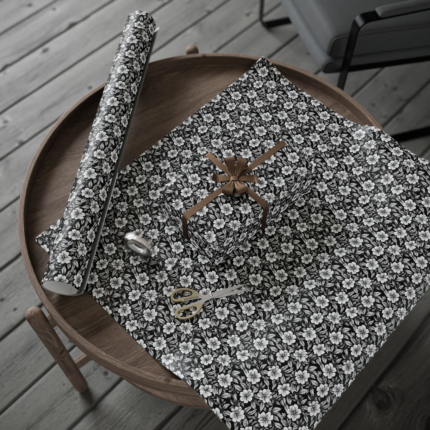 Monochrome Paradise Bloom Gift Wrap for All Occasions