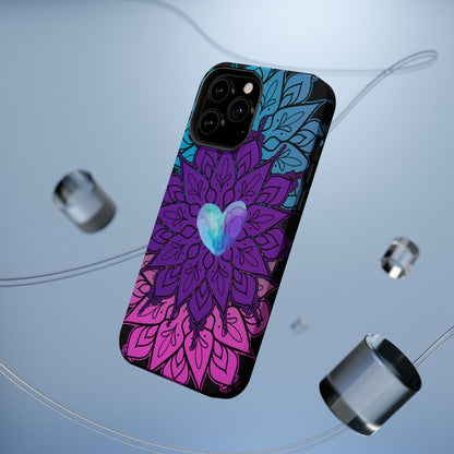 Colorful Mandala w/Heart MagSafe® Compatible Tough Case for iPhone