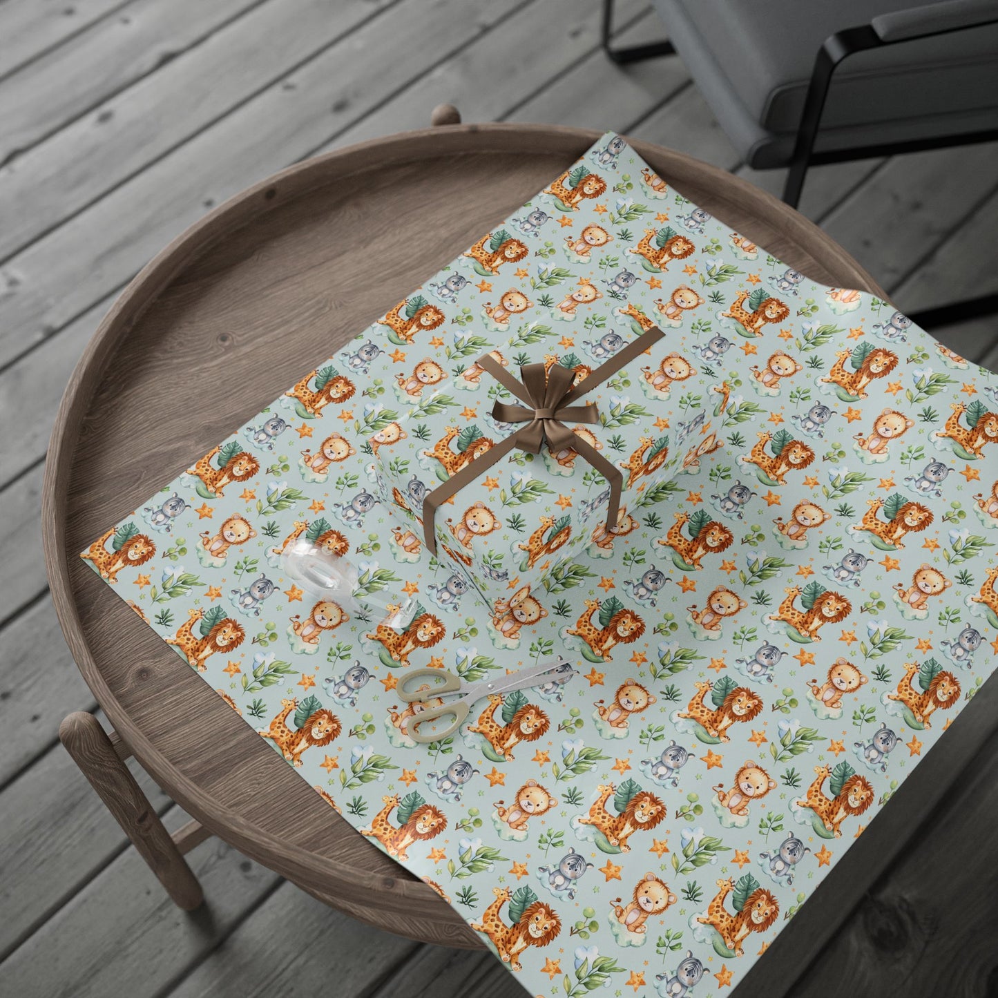 Cute Safari Animals Wrapping Paper