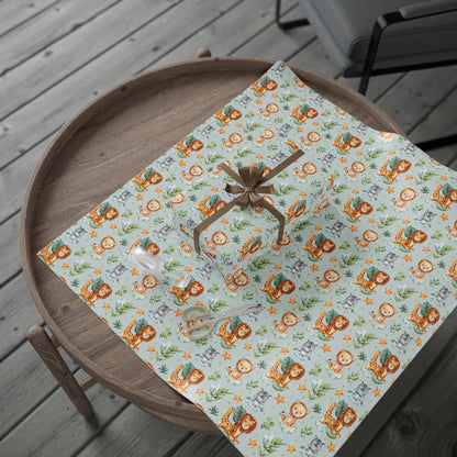 Cute Safari Animals Wrapping Paper