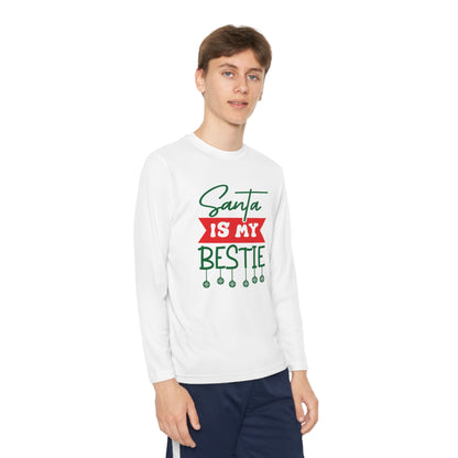 Santa Is My Bestie Youth Long Sleeve Tee