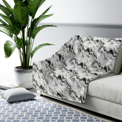Frost Veil Marble Fleece Blanket