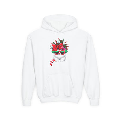 White Candy Cane Kitten Youth Hoodie