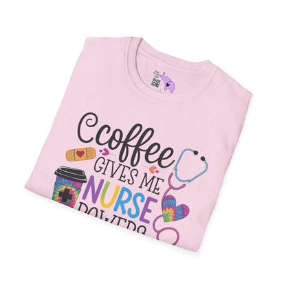 Coffee Gives Me Nurse Powers Adult T-shirt