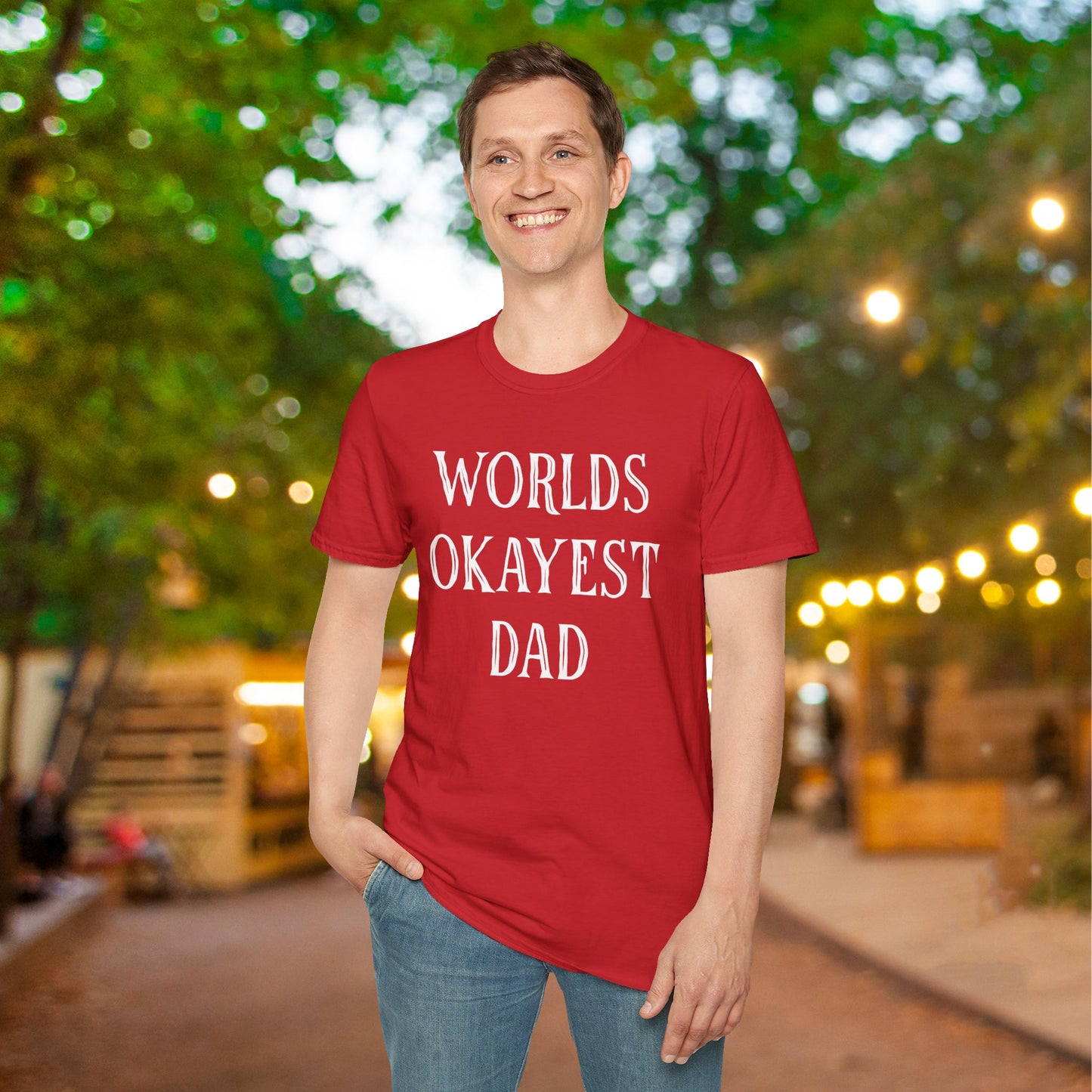 Worlds Okayest Dad Adult T-shirt