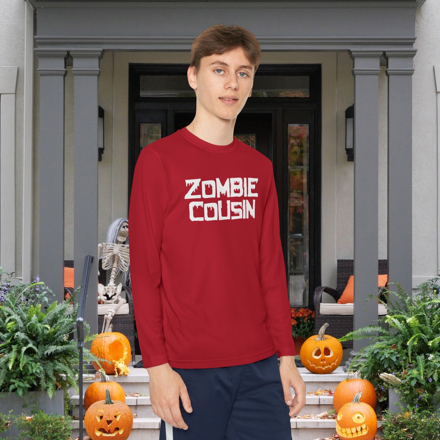 ""Zombie Cousin Youth Long Sleeve Tee