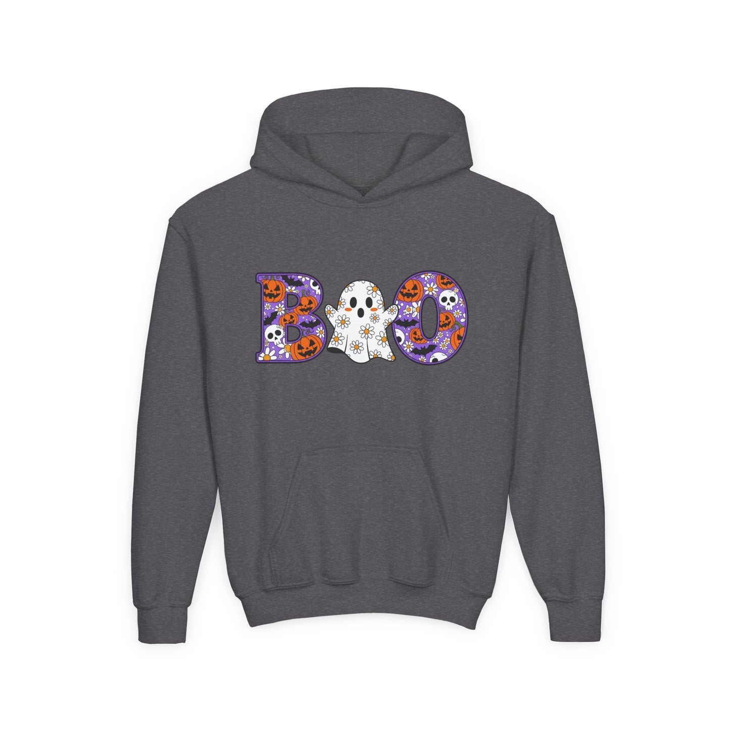 Cute Floral Boo w/Ghost Youth Hoodie