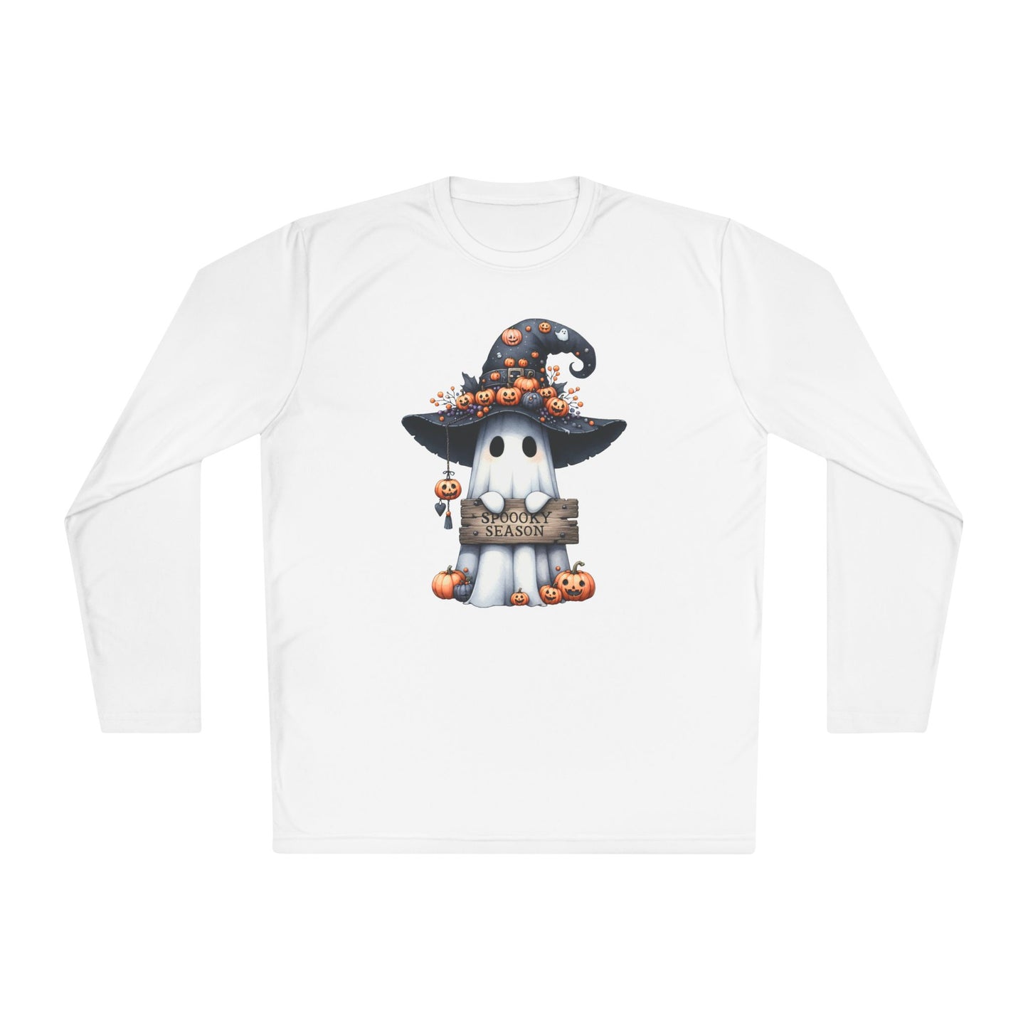 Spooky Season Cute Ghost Adult Long Sleeve Tee