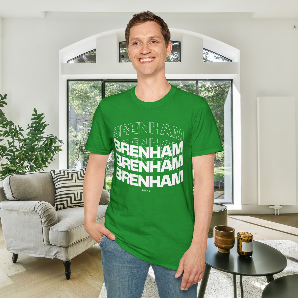 Brenham (Triple Arched) Texas Adult T-shirt