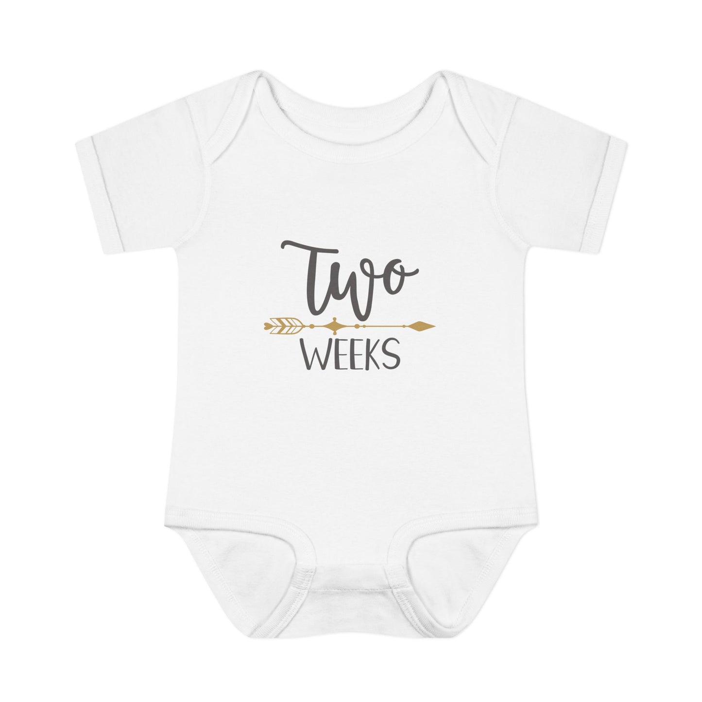 Golden Arrow Milestone Baby Bodysuit-Two Weeks