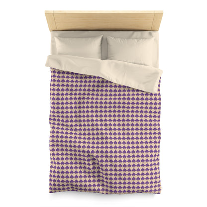 Diamond Bloom-Amethyst & Cream Microfiber Duvet Cover