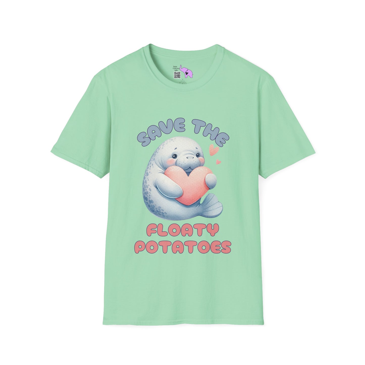Save The Floaty Potatoes (Manatee) Adult T-shirt
