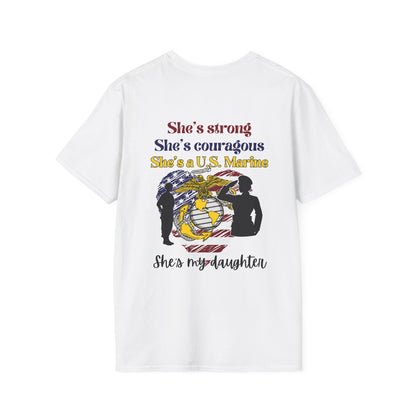 Proud Dad of US  Marine Daughter Adult T-shirt