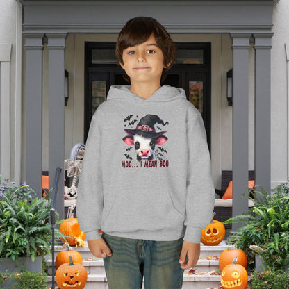 Moo I Mean Boo Calf Youth Heavy Blend Hooded Sweatshirt
