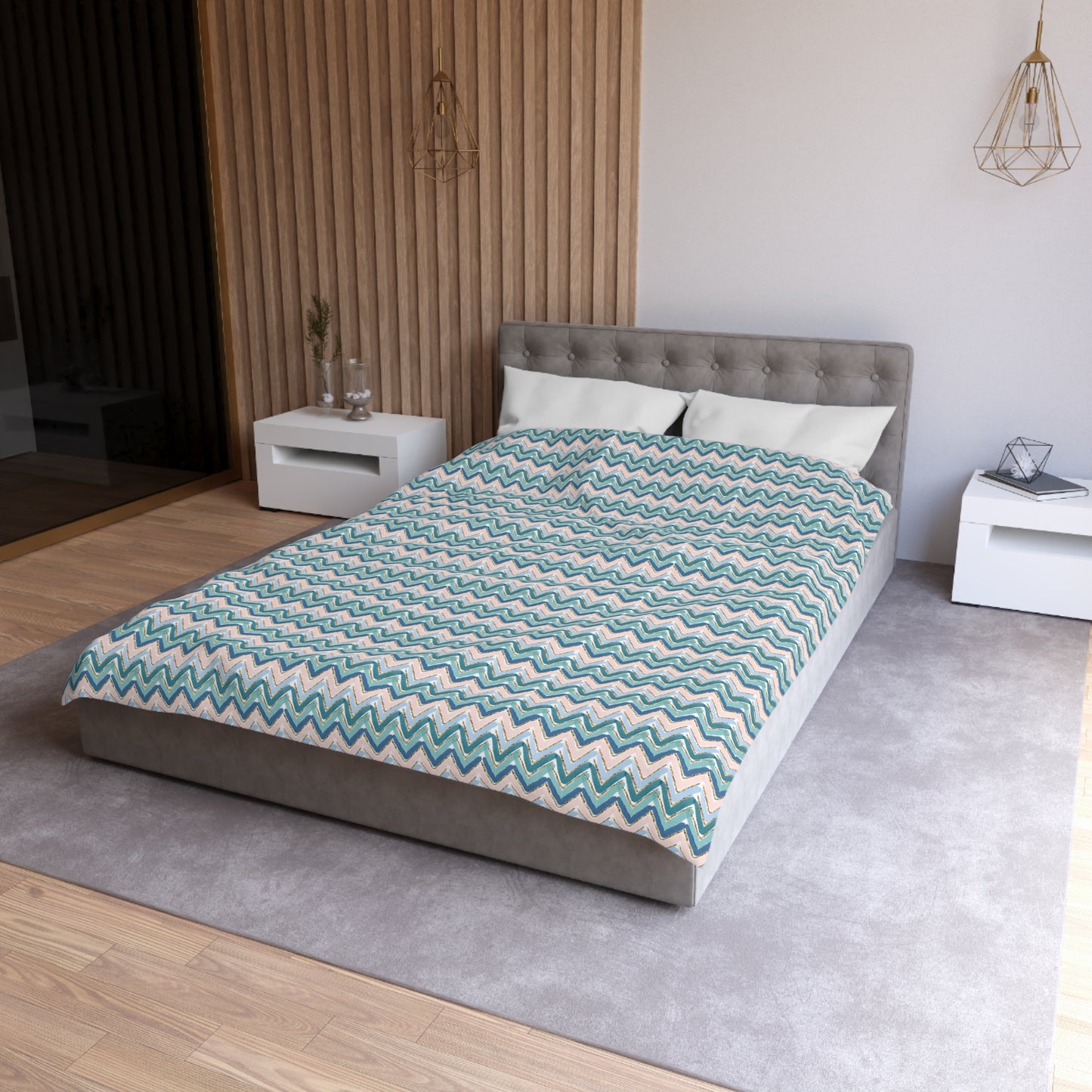 Serene Chevron Microfiber Duvet Cover
