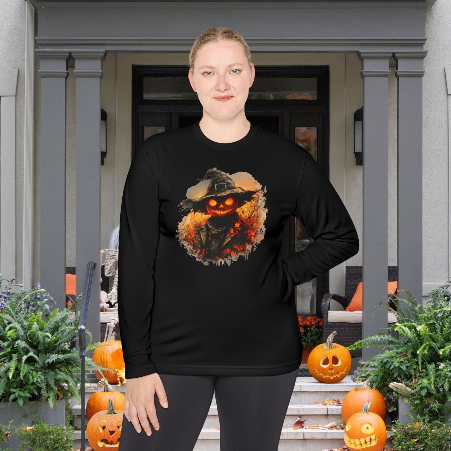 Halloween Scarecrow 4 Adult Long Sleeve Tee