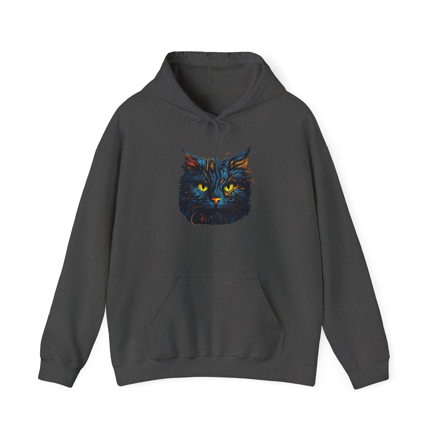 Creepy Black Cat 15 Heavy Blend™ Hooded Sweatshirt
