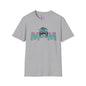 Mom (Teal/Pink Cheetah Print) Adult T-shirt