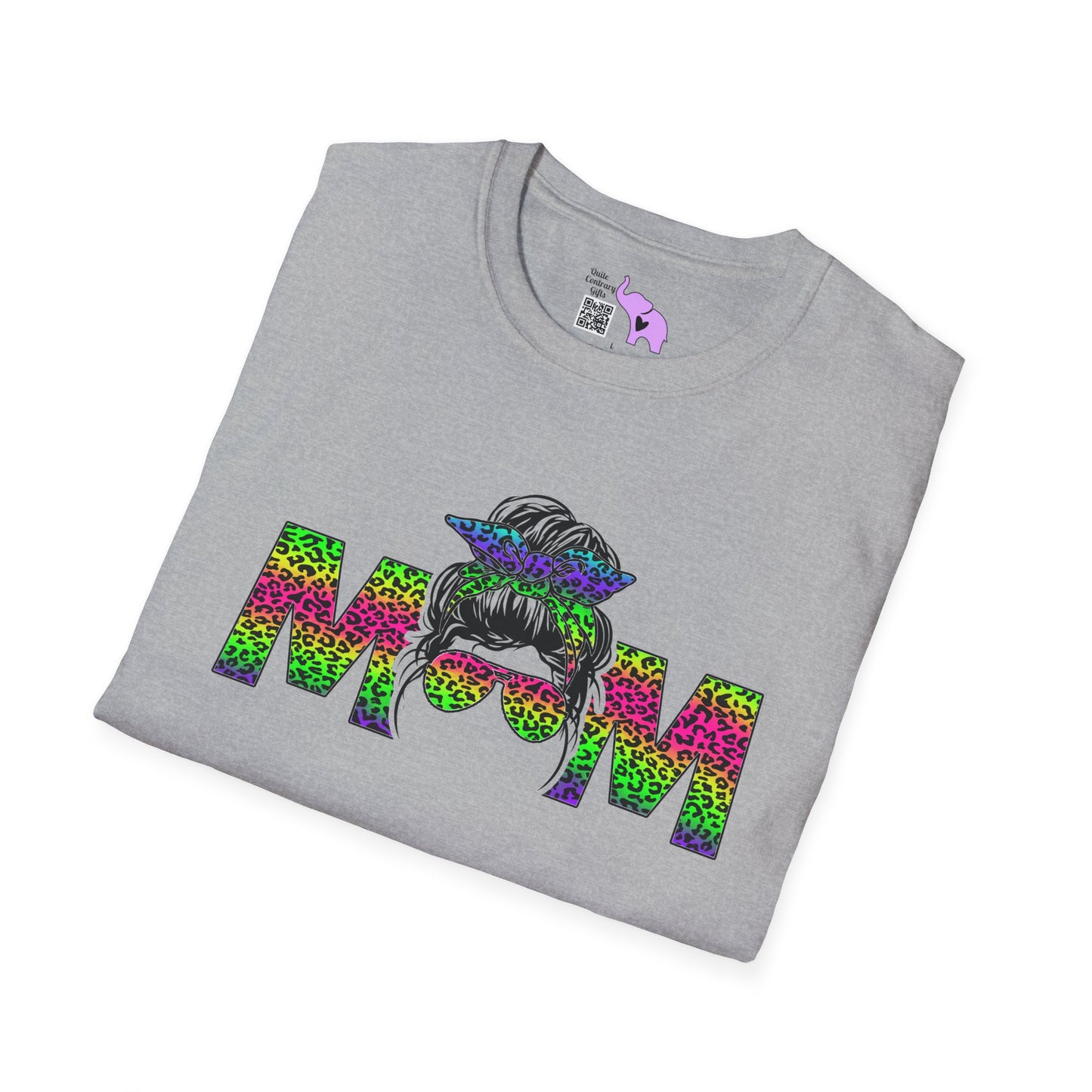 Mom (Colorful Leopard Print) Adult T-shirt