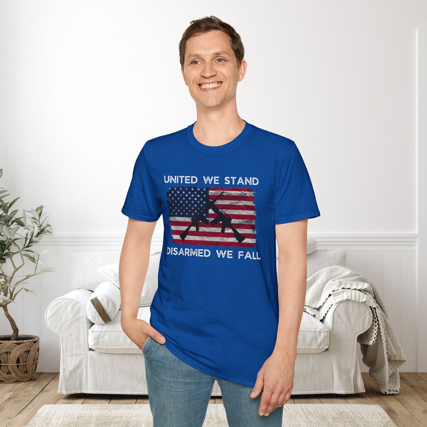 United We Stand Disarmed We Fall Adult T-shirt