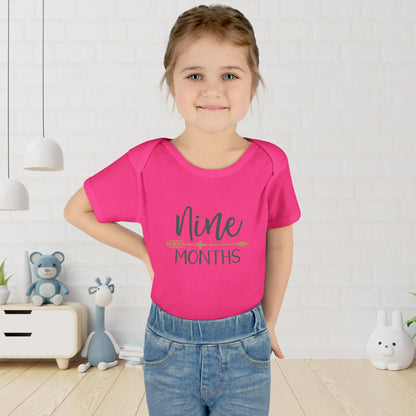 Golden Arrow Milestone Baby Bodysuit-Nine Months