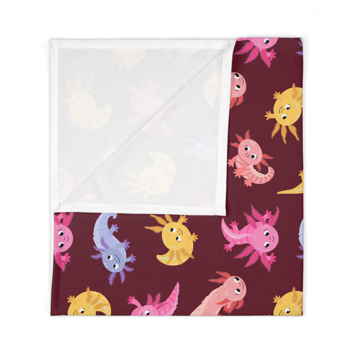 Crimson Axolotls Baby Swaddle Blanket