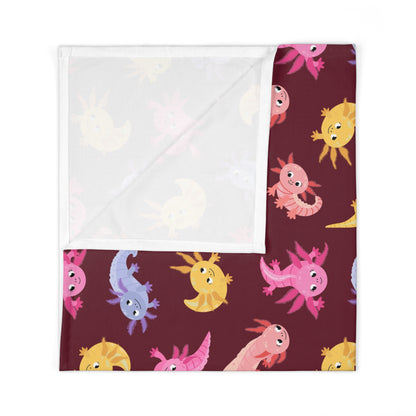 Crimson Axolotls Baby Swaddle Blanket