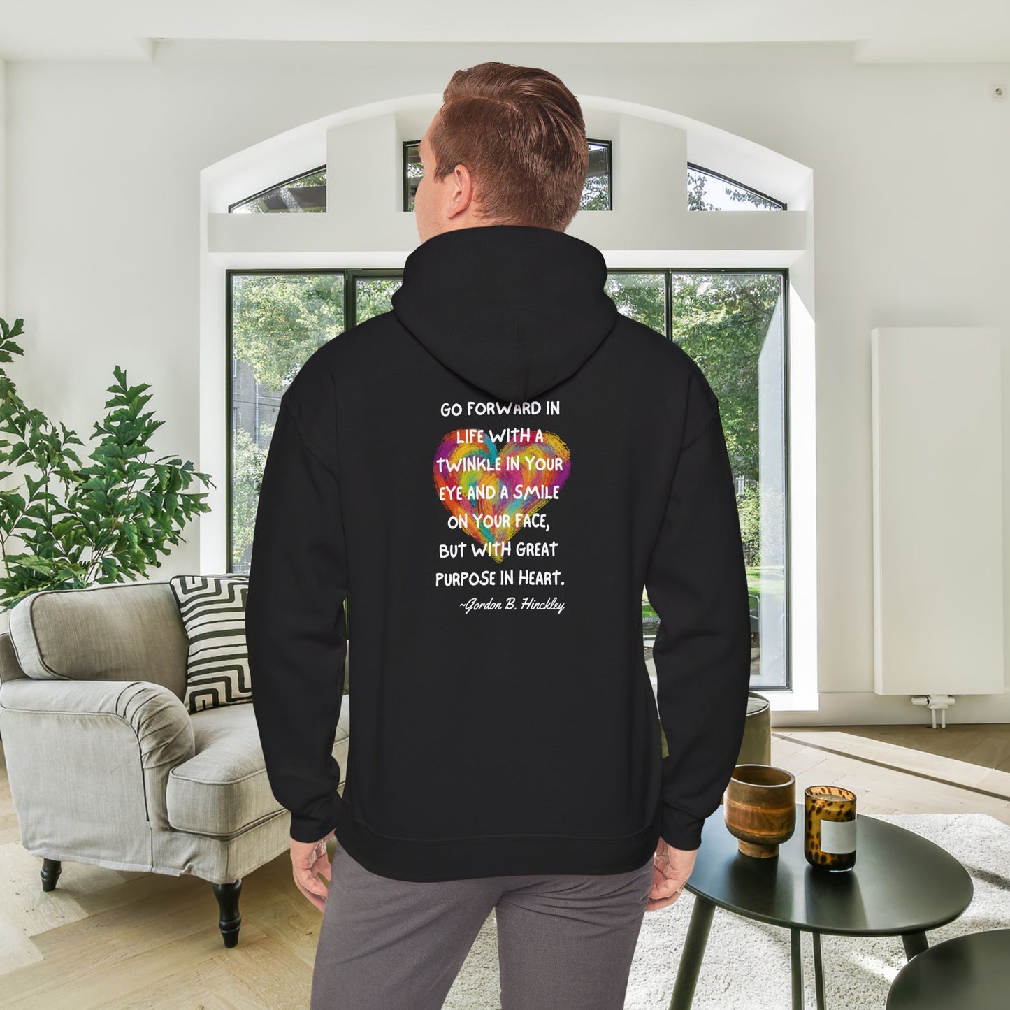 Go With Purpose In Heart Heavy Blend™ Hooded Sweatshirt