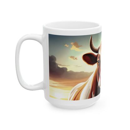 Stars, Stripes, & Moos Ceramic Mug, (11oz, 15oz)