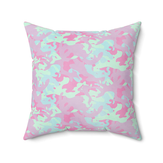 Berry Sorbet Camo Throw Pillow