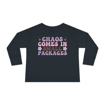 Chaos Comes In Small Packages Toddler Long Sleeve Tee