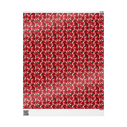Inked Poinsettias Wrapping Paper