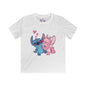 Valentine Stitch Kisses Youth Softstyle Tee