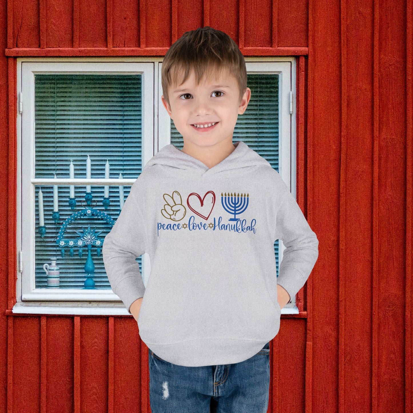 Peace Love Hanukkah Toddler Hoodie