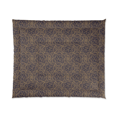 Golden Midnight Radiance Mandala Comforter