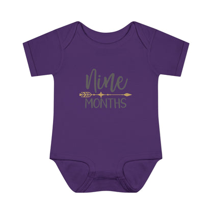 Golden Arrow Milestone Baby Bodysuit-Nine Months