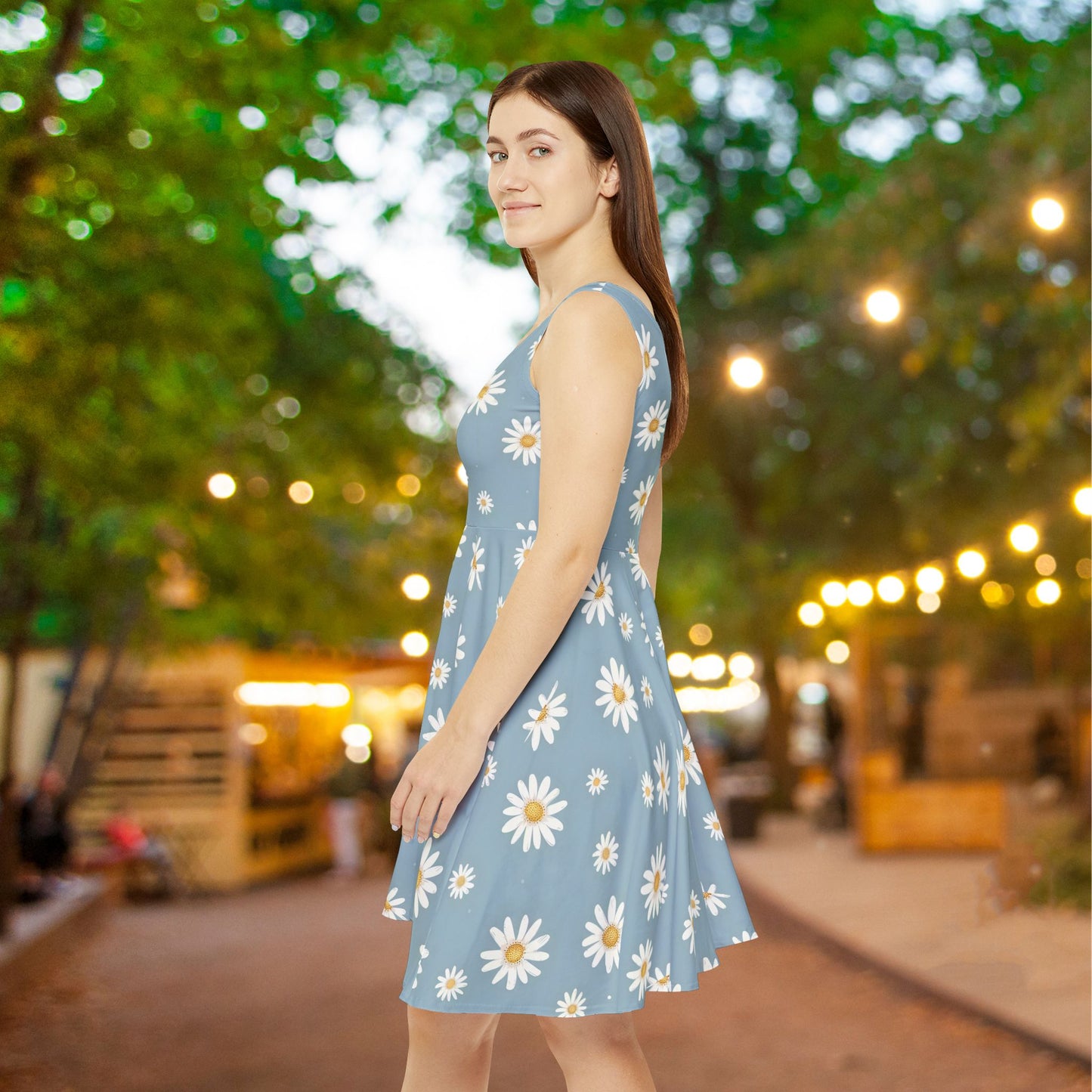 Daisy Print Women's Skater Dress - Fun Spring Floral Dress for Every Occasion