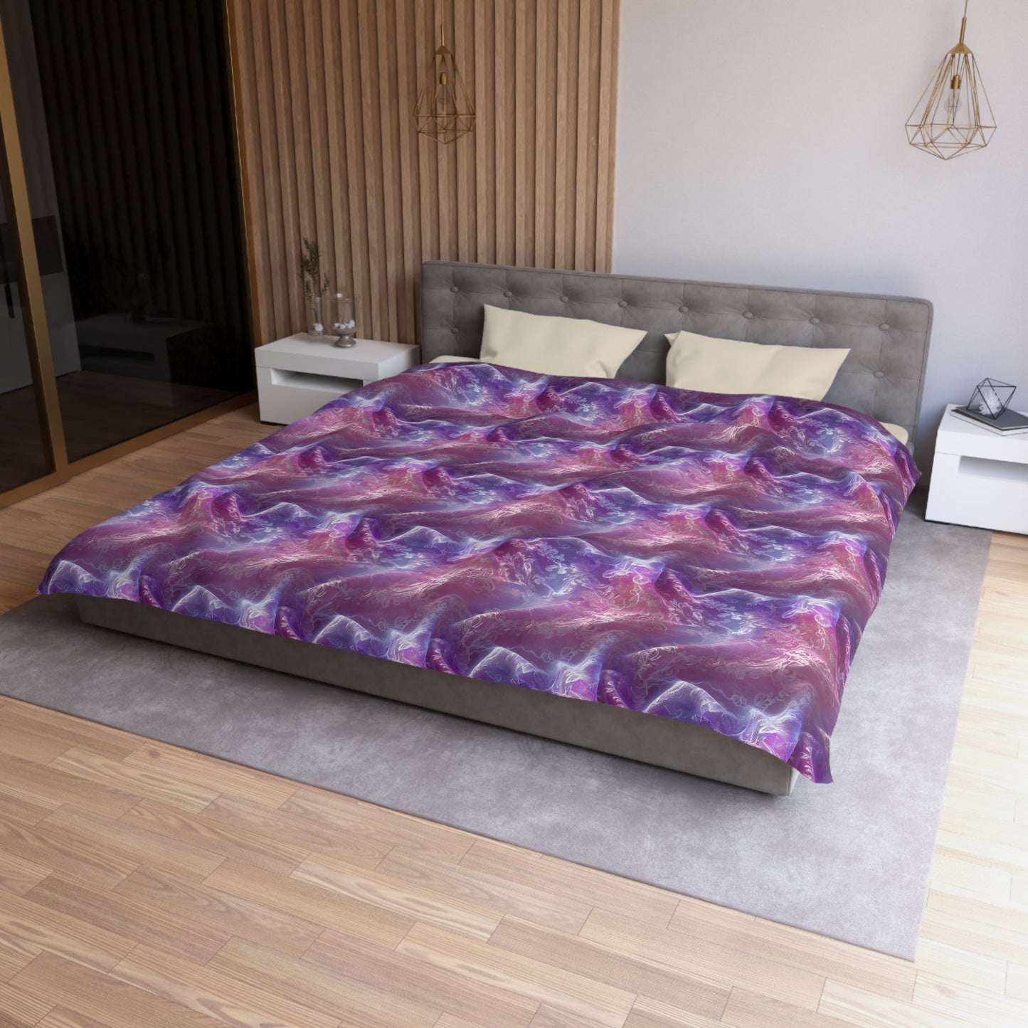 Blush Orchid Sheer & Lace Duvet Bedding Set