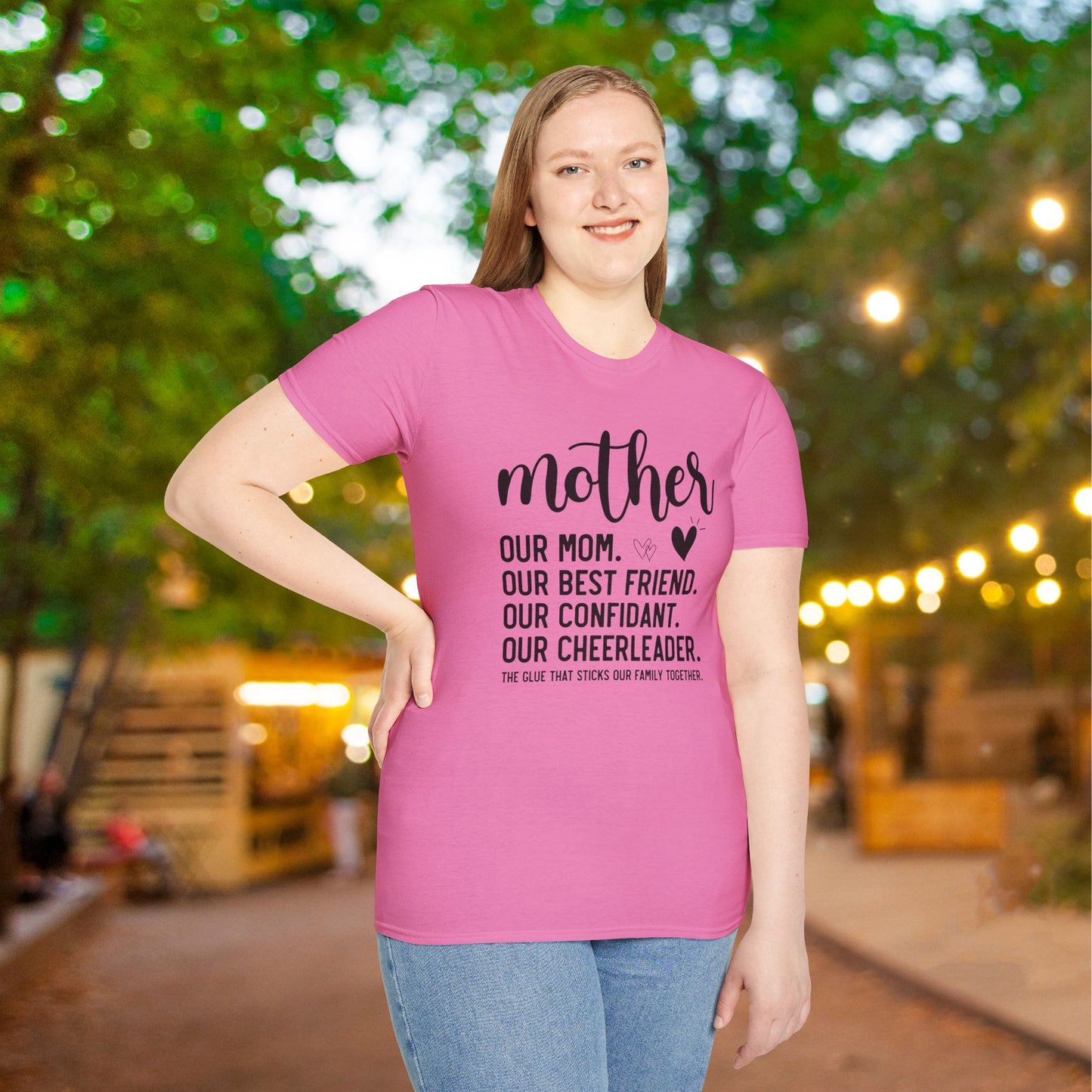 Mother The Glue That Sticks Our Family Together Adult T-shirt
