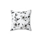 Black & White Five Petal Floral Throw Pillow