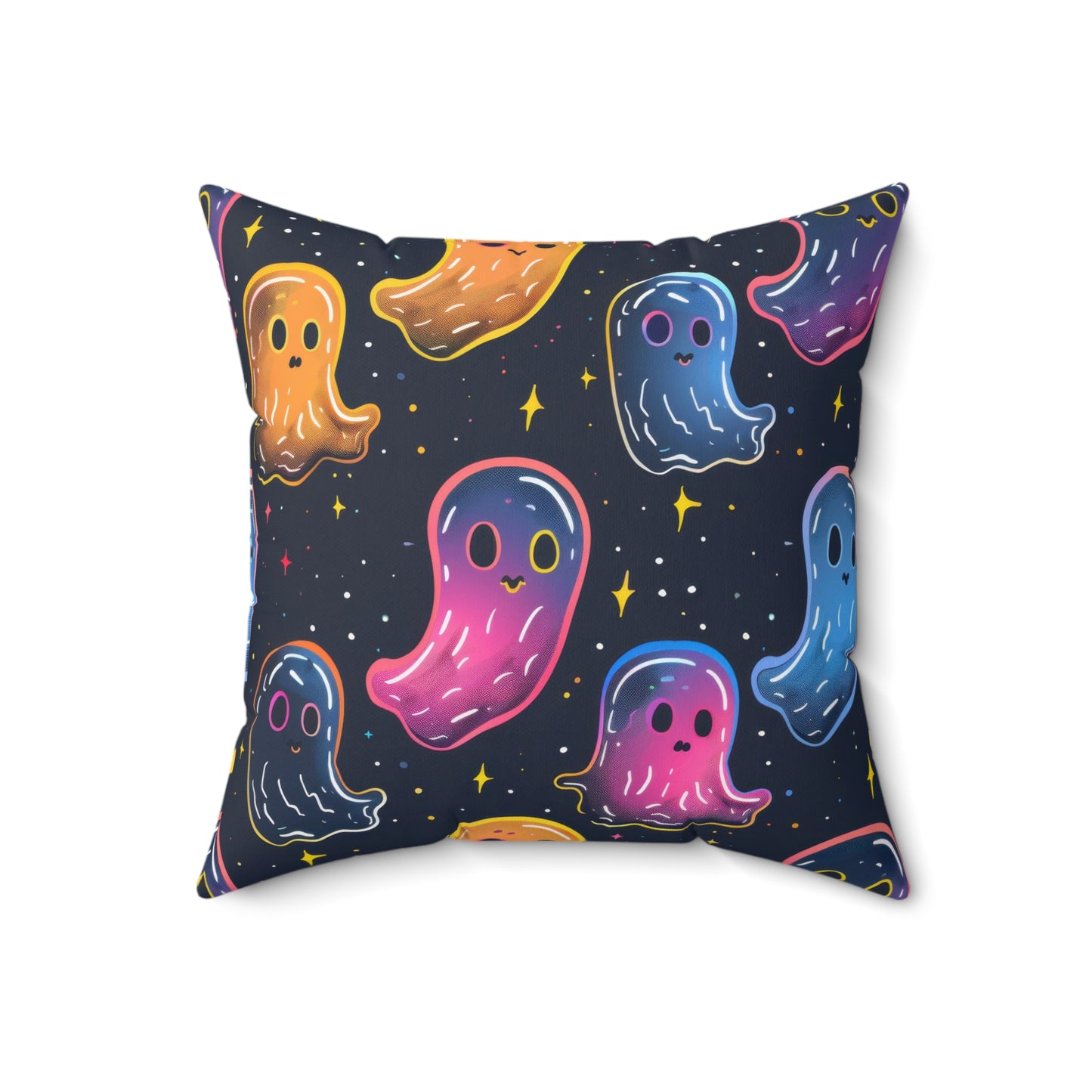 Neon Haunters Throw Pillow