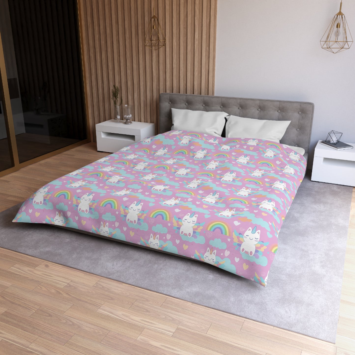Rainbow Sky Riders Microfiber Duvet Cover
