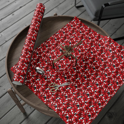 Inked Poinsettias Wrapping Paper