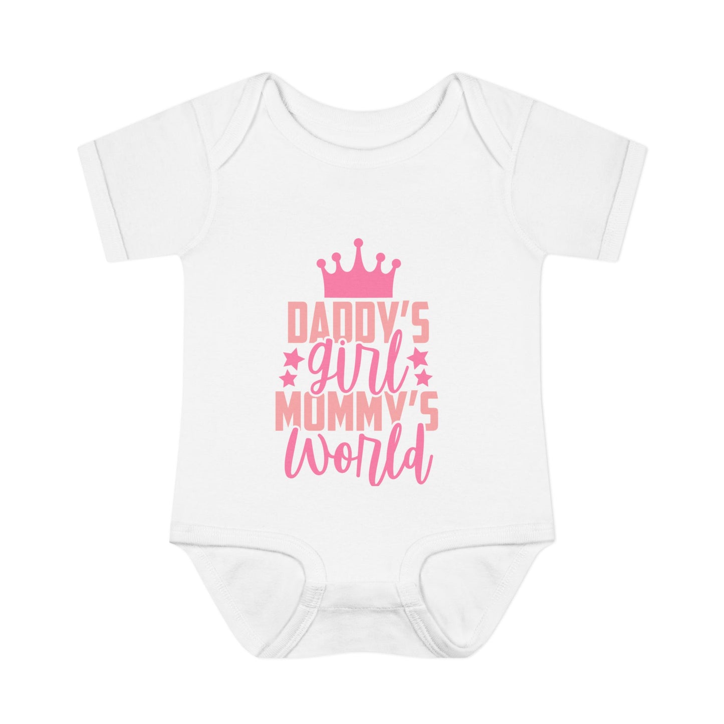 Daddy's Girl Mommy's World Infant Baby Rib Bodysuit
