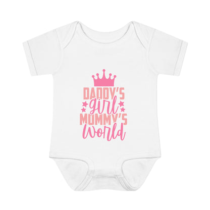 Daddy's Girl Mommy's World Infant Baby Rib Bodysuit