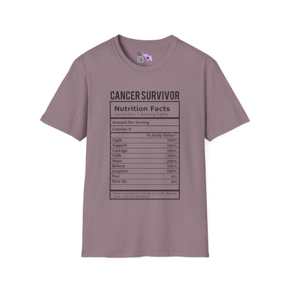 Cancer Survivor Nutrition Facts Adult T-shirt