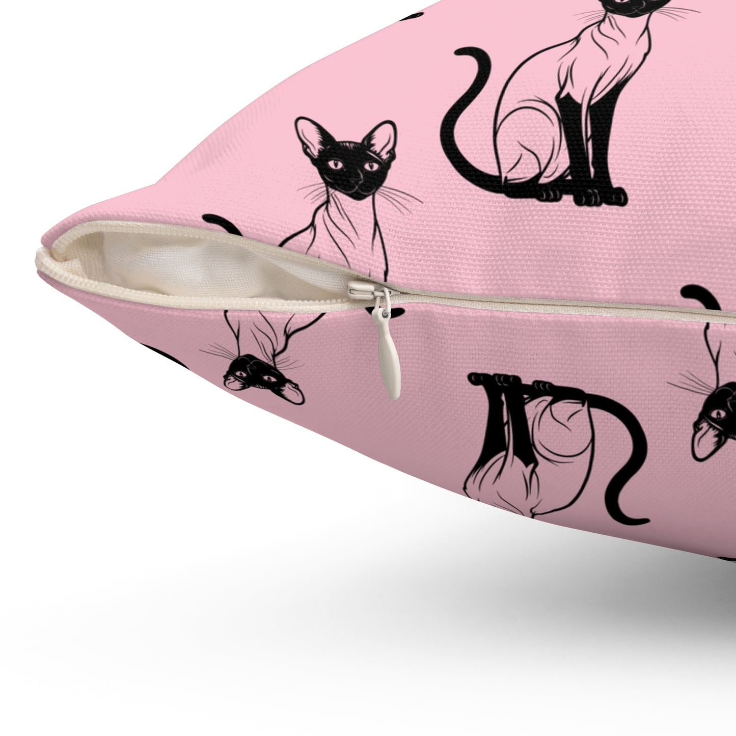 Siamese Charm – Pink Whisper Throw Pillow