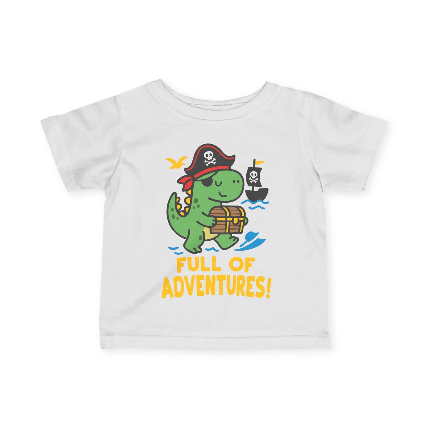 ""Full of Adventures (Dino Pirate) Infant Soft T-Shirt
