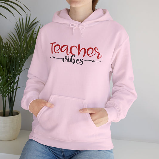 Teacher Vibes Heart Heavy Blend™ Hooded Sweatshirt